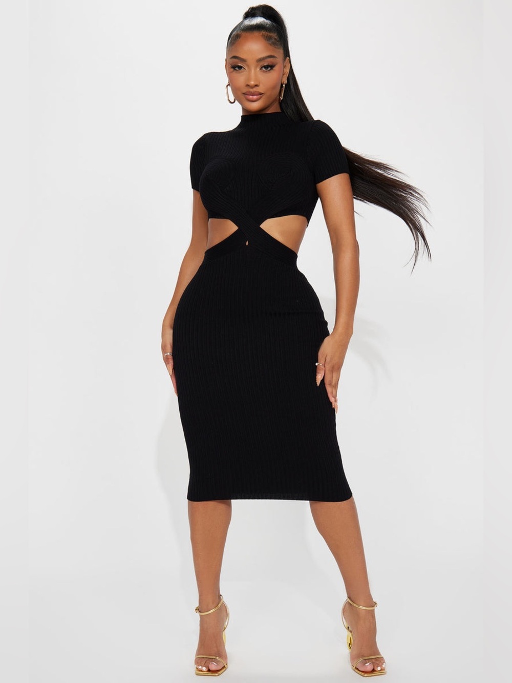 Hera ribbed midi dress size large - Picture 3 of 7